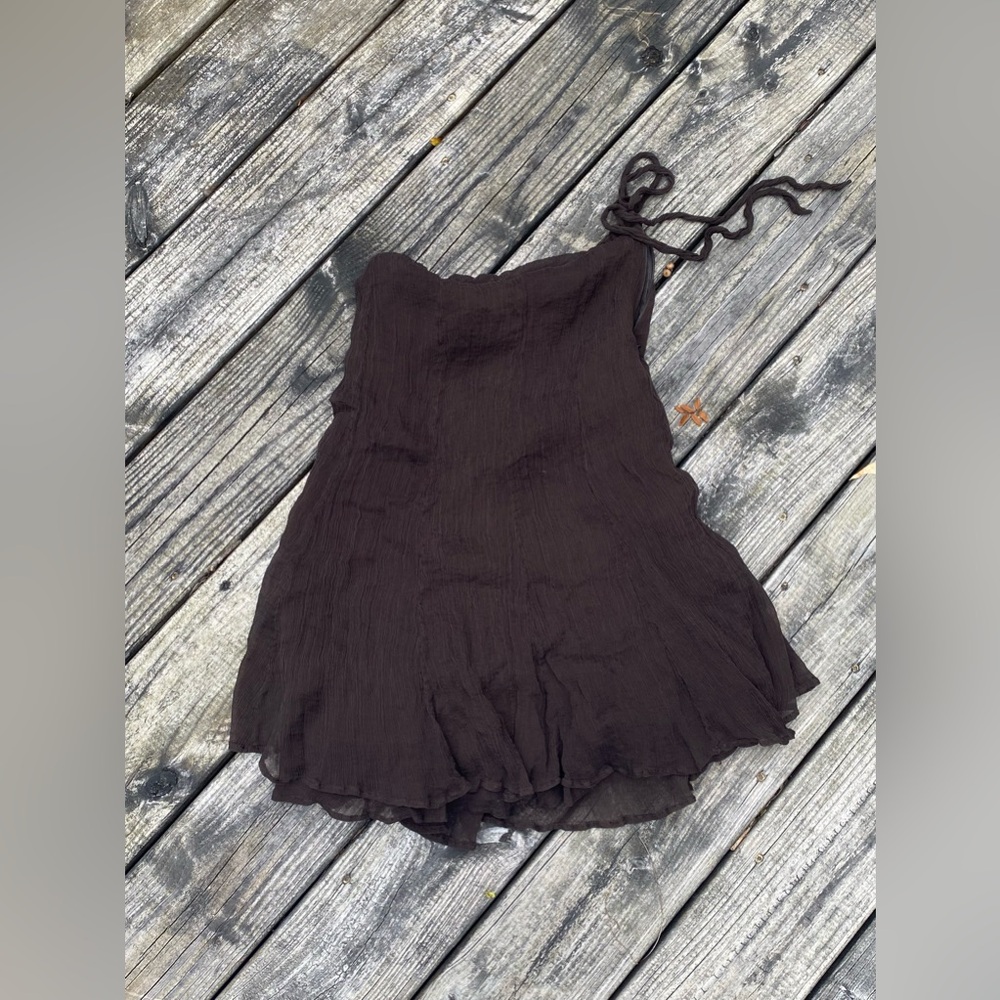 Brown J.Crew flowy Midi Skirt w/ tie at waist